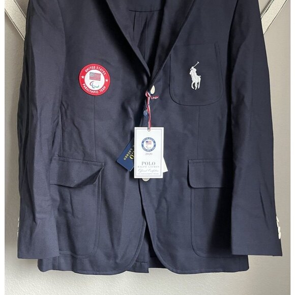 NWT! 2020 Polo Ralph Lauren USA Paralympic Team Men's 40 Reg Wool Blazer Jacket - Picture 3 of 14
